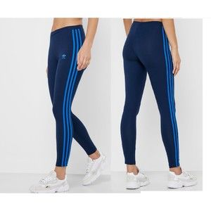 adidas Navy Blue Track Pants with Light Blue Stripes